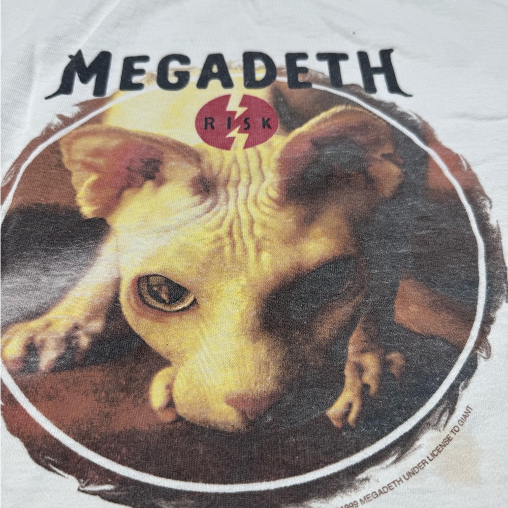 Vintage Megadeth Risk T Shirt Distressed 1999 Large Vtg Metal 90s - Picture 3 of 9